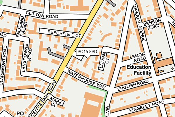 SO15 8SD map - OS OpenMap – Local (Ordnance Survey)