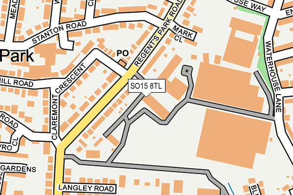 SO15 8TL map - OS OpenMap – Local (Ordnance Survey)