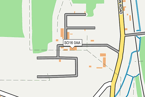 SO16 0AA map - OS OpenMap – Local (Ordnance Survey)