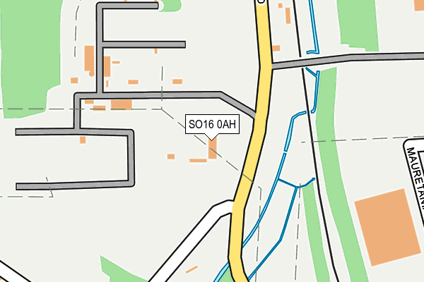 SO16 0AH map - OS OpenMap – Local (Ordnance Survey)