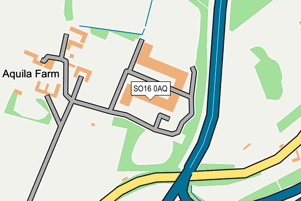 SO16 0AQ map - OS OpenMap – Local (Ordnance Survey)