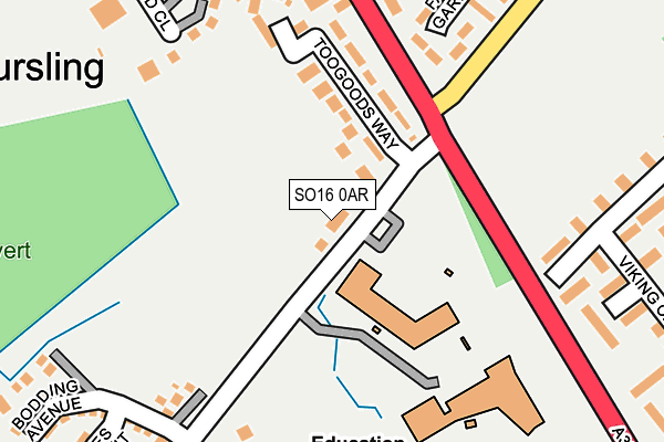 SO16 0AR map - OS OpenMap – Local (Ordnance Survey)