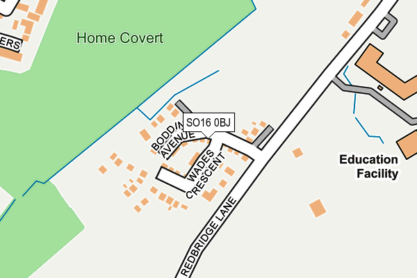 SO16 0BJ map - OS OpenMap – Local (Ordnance Survey)