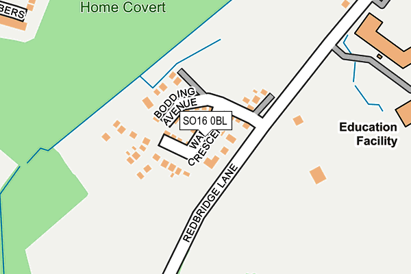 SO16 0BL map - OS OpenMap – Local (Ordnance Survey)