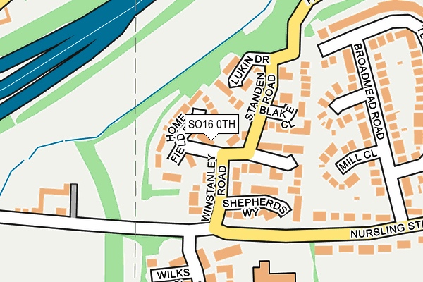 SO16 0TH map - OS OpenMap – Local (Ordnance Survey)