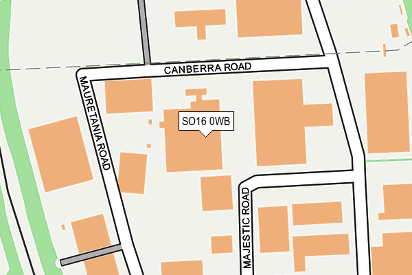 SO16 0WB map - OS OpenMap – Local (Ordnance Survey)