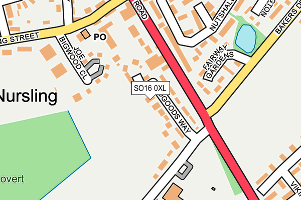SO16 0XL map - OS OpenMap – Local (Ordnance Survey)