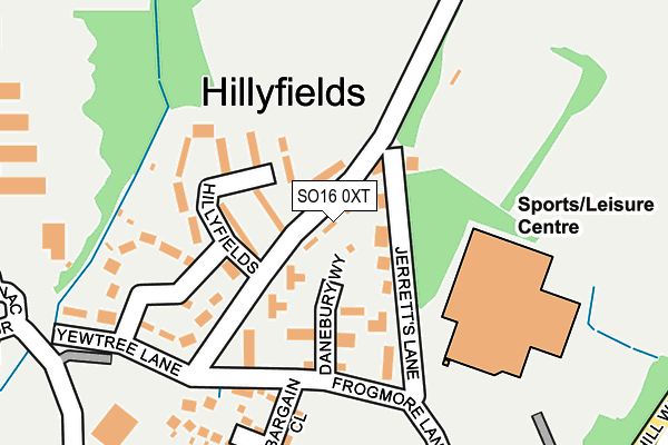 SO16 0XT map - OS OpenMap – Local (Ordnance Survey)