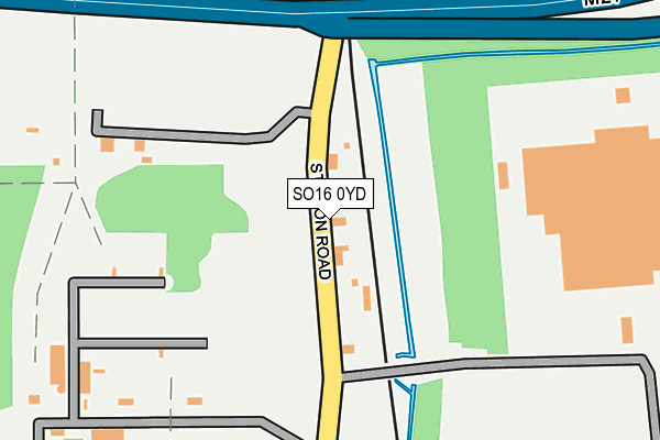 SO16 0YD map - OS OpenMap – Local (Ordnance Survey)