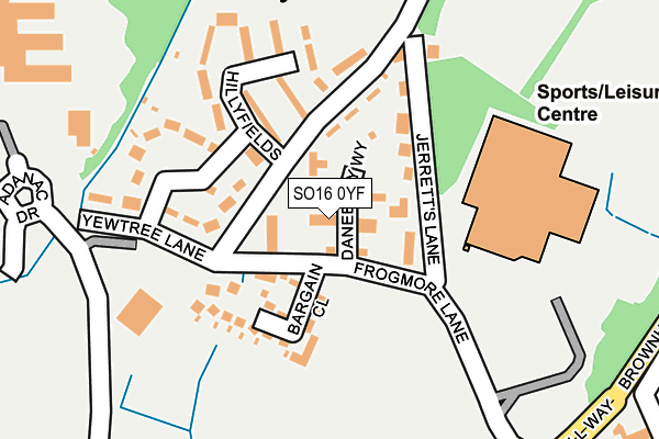 SO16 0YF map - OS OpenMap – Local (Ordnance Survey)