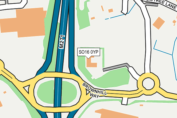 SO16 0YP map - OS OpenMap – Local (Ordnance Survey)