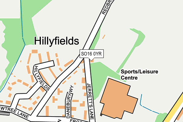 SO16 0YR map - OS OpenMap – Local (Ordnance Survey)