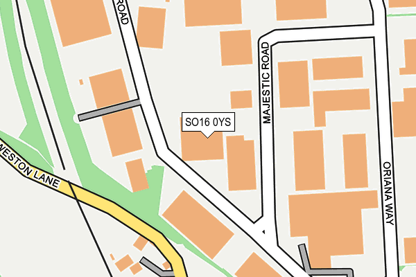 SO16 0YS map - OS OpenMap – Local (Ordnance Survey)