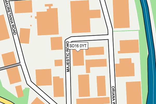 SO16 0YT map - OS OpenMap – Local (Ordnance Survey)