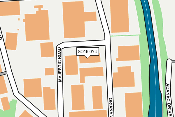 SO16 0YU map - OS OpenMap – Local (Ordnance Survey)
