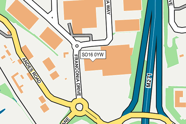 SO16 0YW map - OS OpenMap – Local (Ordnance Survey)