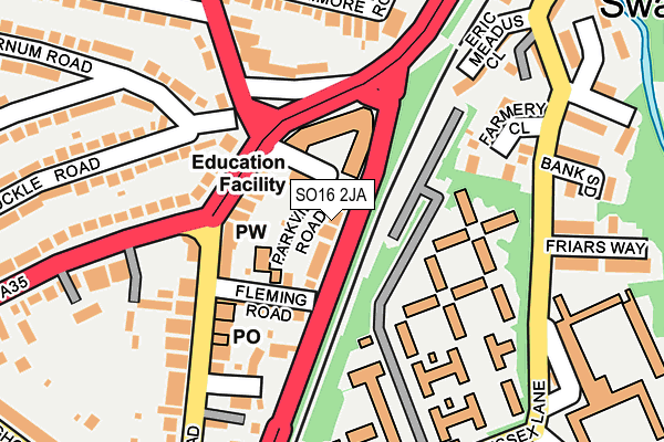 SO16 2JA map - OS OpenMap – Local (Ordnance Survey)