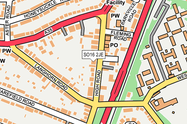 SO16 2JE map - OS OpenMap – Local (Ordnance Survey)