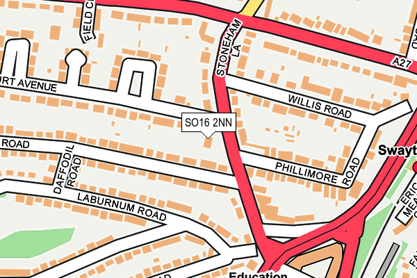 SO16 2NN map - OS OpenMap – Local (Ordnance Survey)