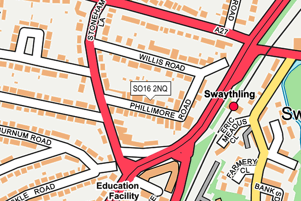 SO16 2NQ map - OS OpenMap – Local (Ordnance Survey)