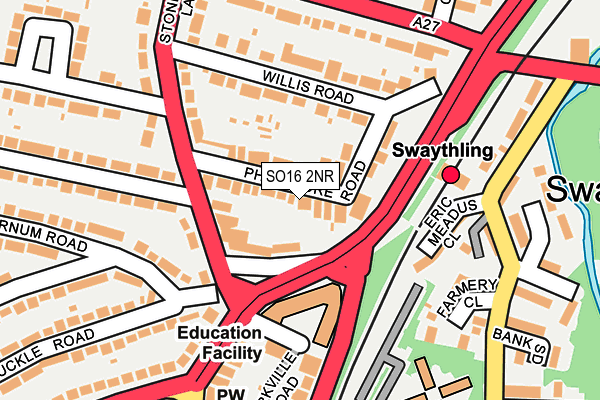 SO16 2NR map - OS OpenMap – Local (Ordnance Survey)