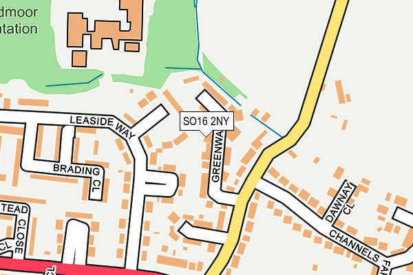 SO16 2NY map - OS OpenMap – Local (Ordnance Survey)