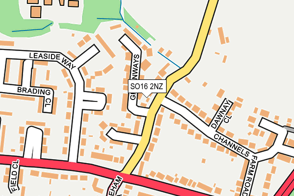 SO16 2NZ map - OS OpenMap – Local (Ordnance Survey)