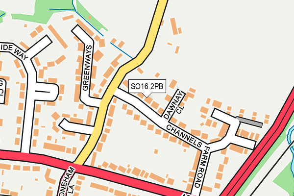 SO16 2PB map - OS OpenMap – Local (Ordnance Survey)