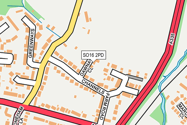 SO16 2PD map - OS OpenMap – Local (Ordnance Survey)