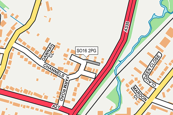 SO16 2PG map - OS OpenMap – Local (Ordnance Survey)