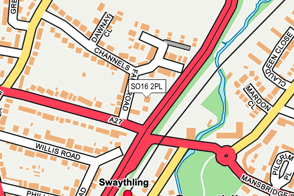 SO16 2PL map - OS OpenMap – Local (Ordnance Survey)