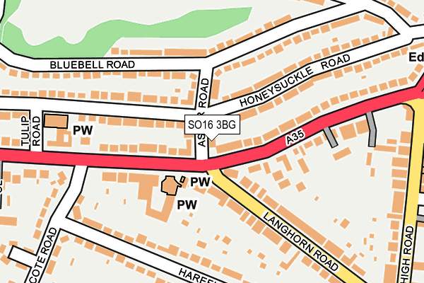 SO16 3BG map - OS OpenMap – Local (Ordnance Survey)