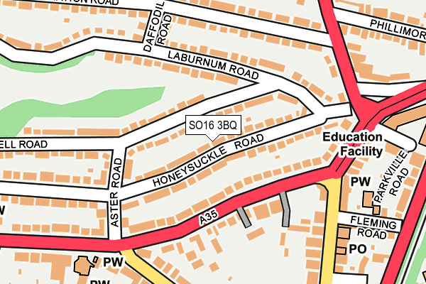 SO16 3BQ map - OS OpenMap – Local (Ordnance Survey)