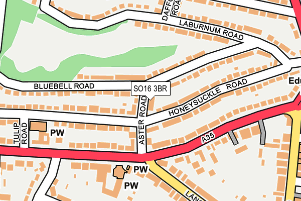 SO16 3BR map - OS OpenMap – Local (Ordnance Survey)