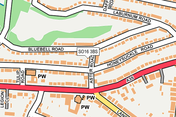 SO16 3BS map - OS OpenMap – Local (Ordnance Survey)