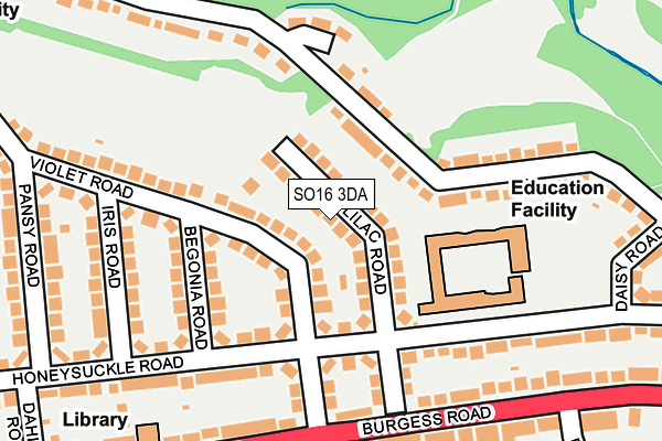 SO16 3DA map - OS OpenMap – Local (Ordnance Survey)