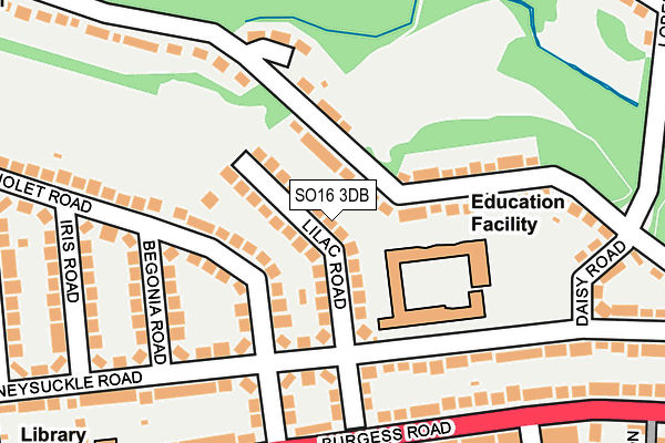 SO16 3DB map - OS OpenMap – Local (Ordnance Survey)