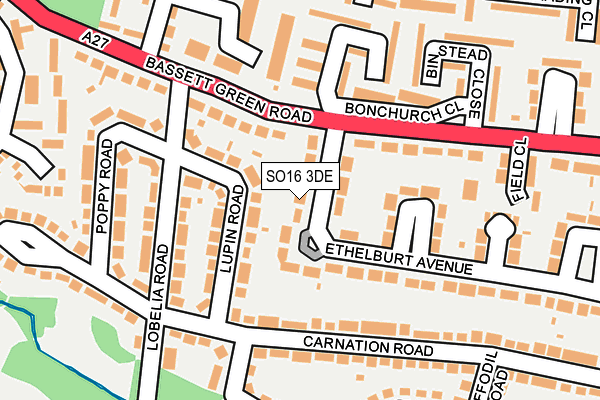 SO16 3DE map - OS OpenMap – Local (Ordnance Survey)