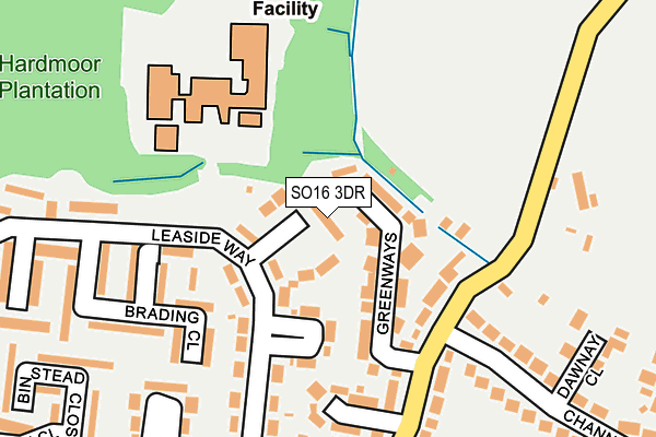 SO16 3DR map - OS OpenMap – Local (Ordnance Survey)
