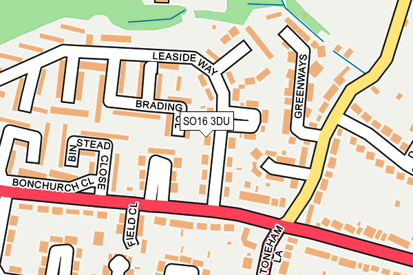 SO16 3DU map - OS OpenMap – Local (Ordnance Survey)