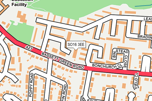 SO16 3EE map - OS OpenMap – Local (Ordnance Survey)