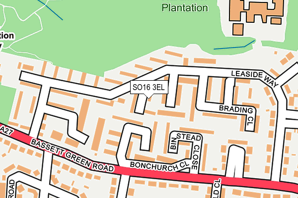 SO16 3EL map - OS OpenMap – Local (Ordnance Survey)