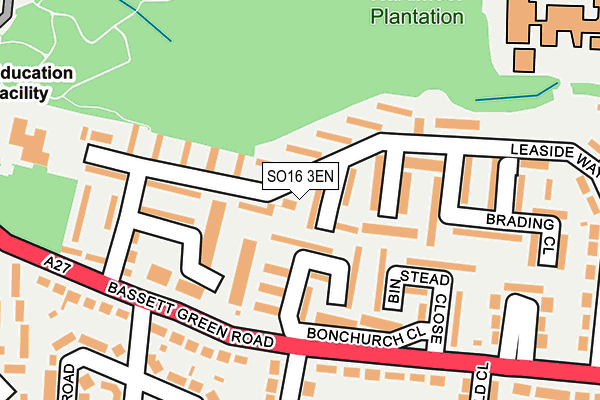 SO16 3EN map - OS OpenMap – Local (Ordnance Survey)