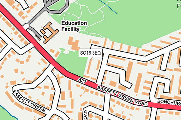 SO16 3EQ map - OS OpenMap – Local (Ordnance Survey)