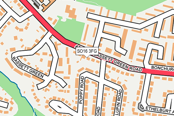 SO16 3FG map - OS OpenMap – Local (Ordnance Survey)