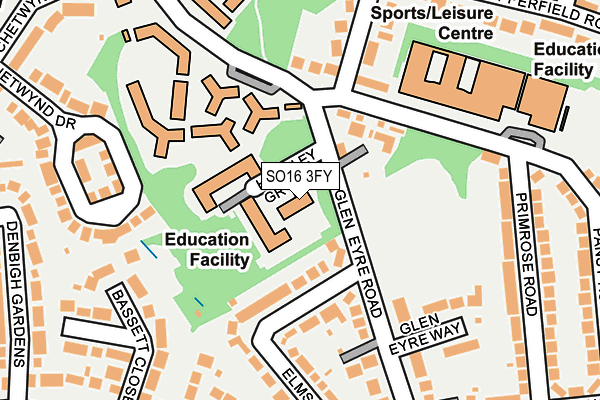 SO16 3FY map - OS OpenMap – Local (Ordnance Survey)