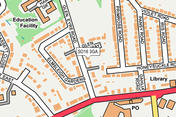 SO16 3GA map - OS OpenMap – Local (Ordnance Survey)