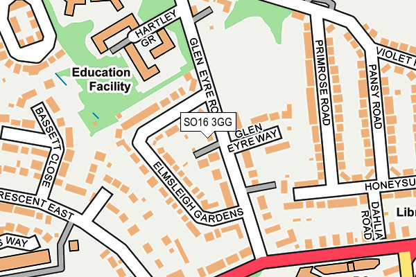 SO16 3GG map - OS OpenMap – Local (Ordnance Survey)