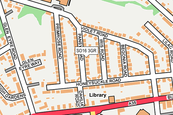 SO16 3GR map - OS OpenMap – Local (Ordnance Survey)