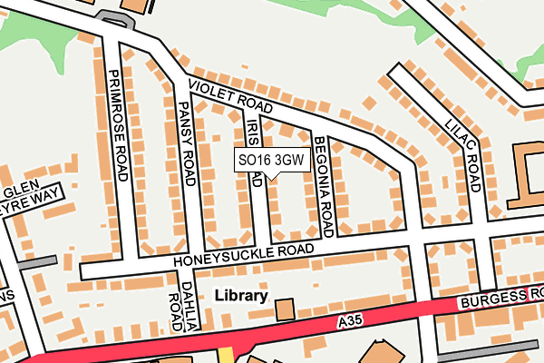 SO16 3GW map - OS OpenMap – Local (Ordnance Survey)